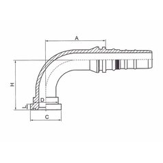 Hydr.konc. SFL 4SH Interlock  DN25 / 1" 90°